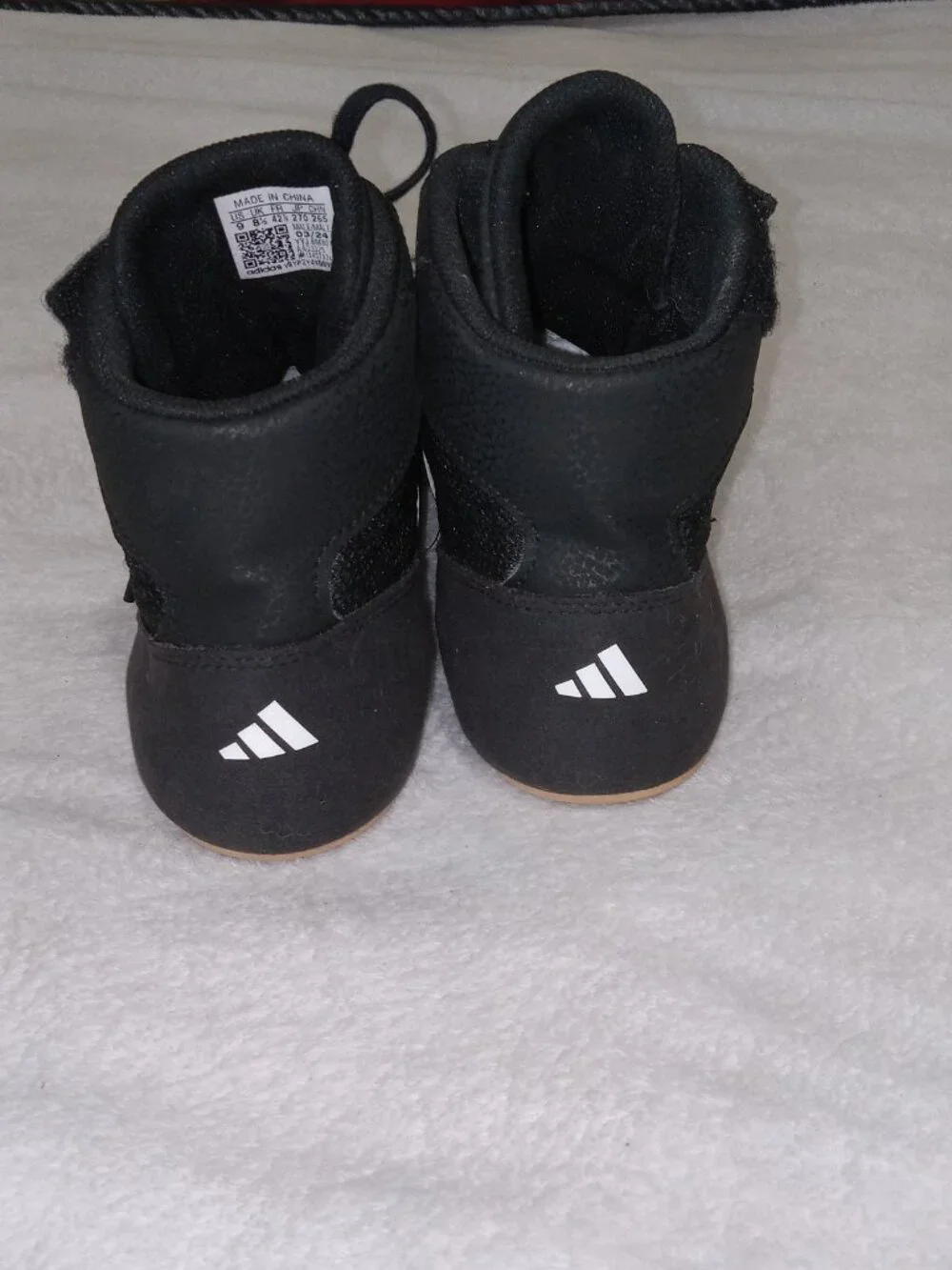 Adidas HVC Wrestling Shoes Men's 9 Black/ Leather Combat Gum Soles